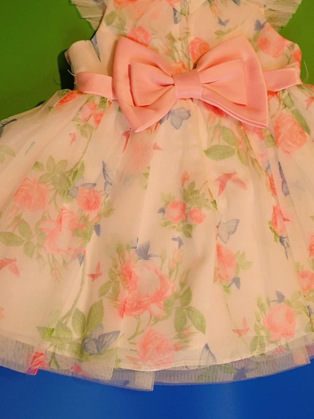 Rare Editions Pink Floral Tulle Dress for Girls